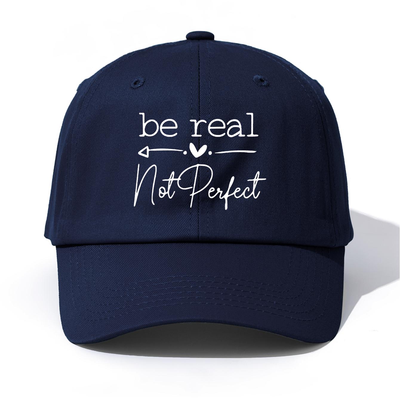 

1pc BE REAL Print Baseball Cap for Adults, Minimalist Retro Style Casual Soft Adjustable Dad Hat, Perfect As Gift темно-синього кольору