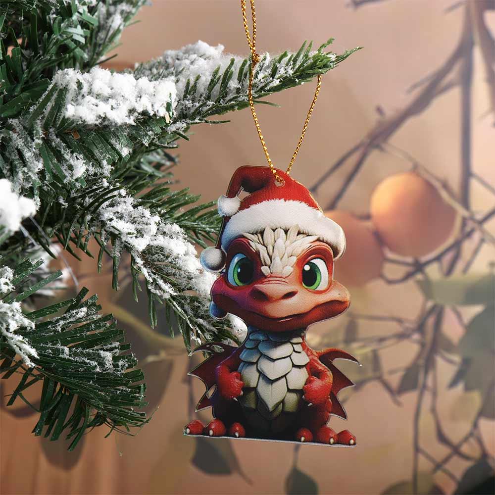 2D Acrylic Dragon Pendant Flying Dragon Xmas Dragon Keychain  Car Pendants