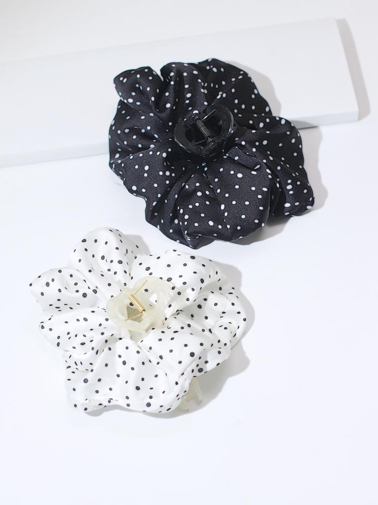 1Pcs Korean Dot Print Bow Hair Grab Clip Simple Retro Hair Claws for Women Harajuku Versatile Hair Accessories Girl
