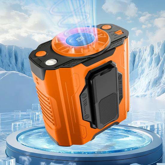 High-Speed Waist Clip Fan with LED Light Portable Cooling Fan Rechargeable Clip-on Fan for Outdoor Camping