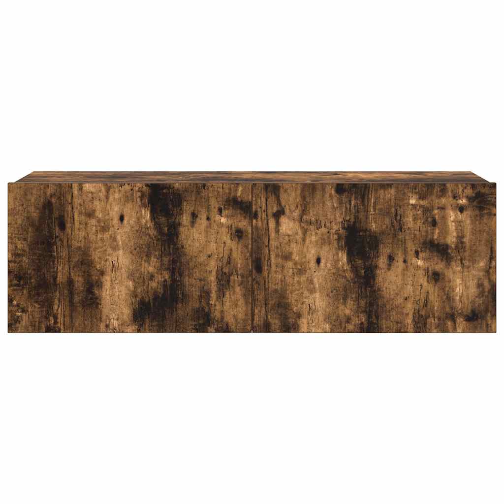 7 piece TV cabinet set smoked oak effect engineered wood
