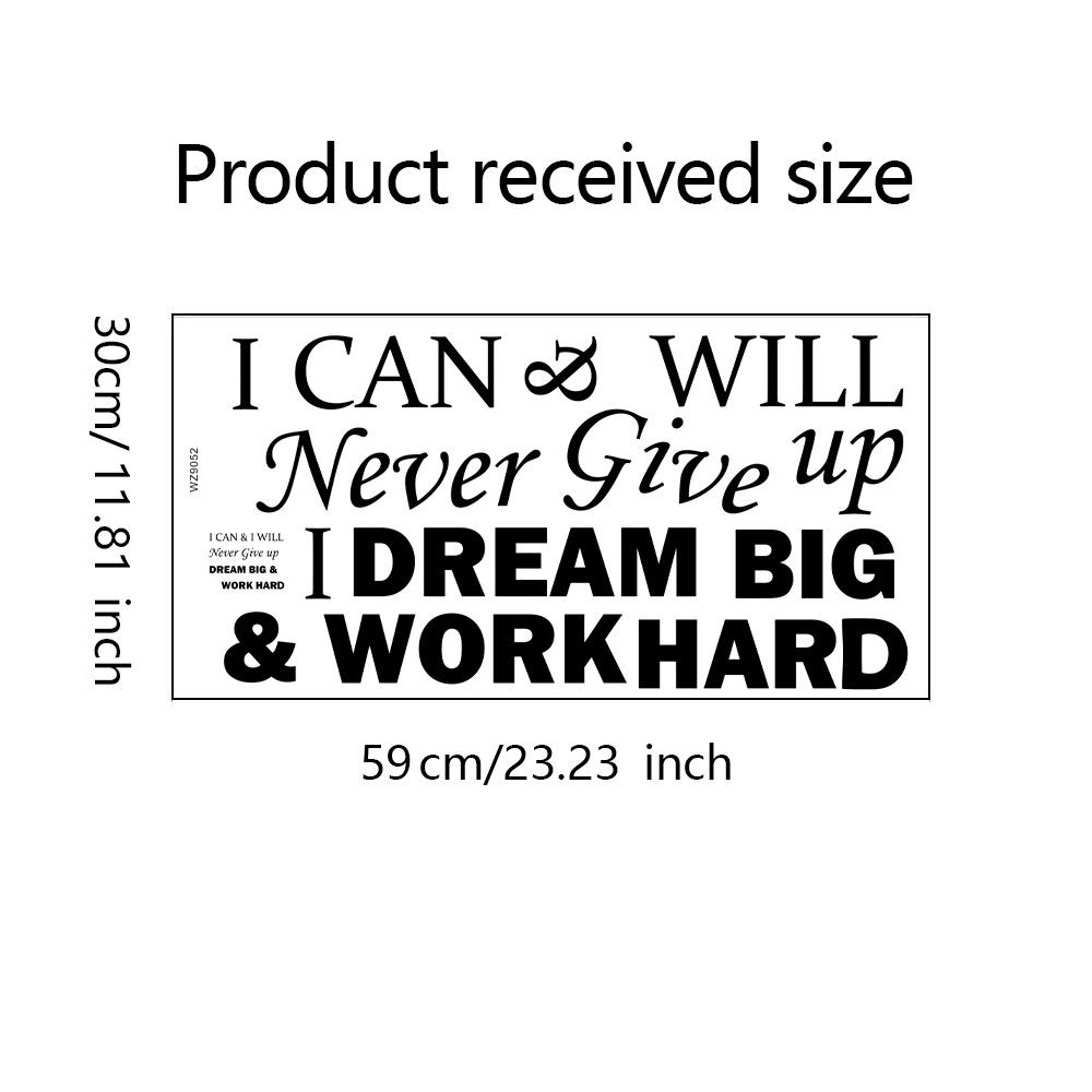 

WZ9052 Вдохновляющий английский слоган Спальня Гостиная Кабинет Коммерческое помещение Ландшафтное оформление Декоративная наклейка на стену 30*59cm/WZ9052