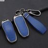 Zinc Alloy+ Leather Car Smart Key Cover Case Shell Fob for Tesla Model 3 Model Y S Key Shell Bag Holder Protector Accessorie