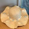 Garland Lafite Straw Hat Hand-woven Chrysanthemum Hat Women's Summer Vacation Versatile Big Eaves Sun Protection Beach Hat