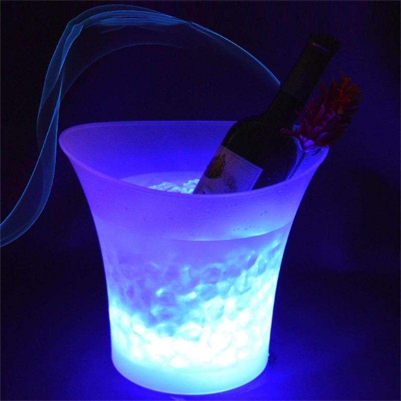 LED Glowing Ice Buckets Bar Nightclub Light Up Champagne Whiskey Beer Bucket