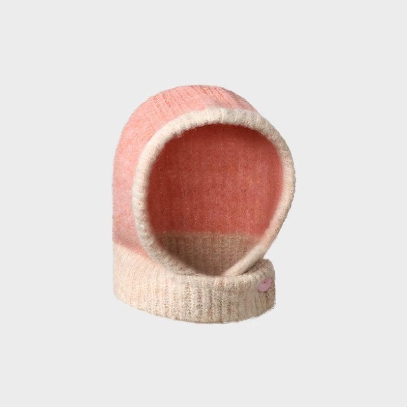 Balaclava Hat Autumn and Winter Warm Hat Scarf Integrated Women's Ear Protection Knitted Wool Hat Tide Winter