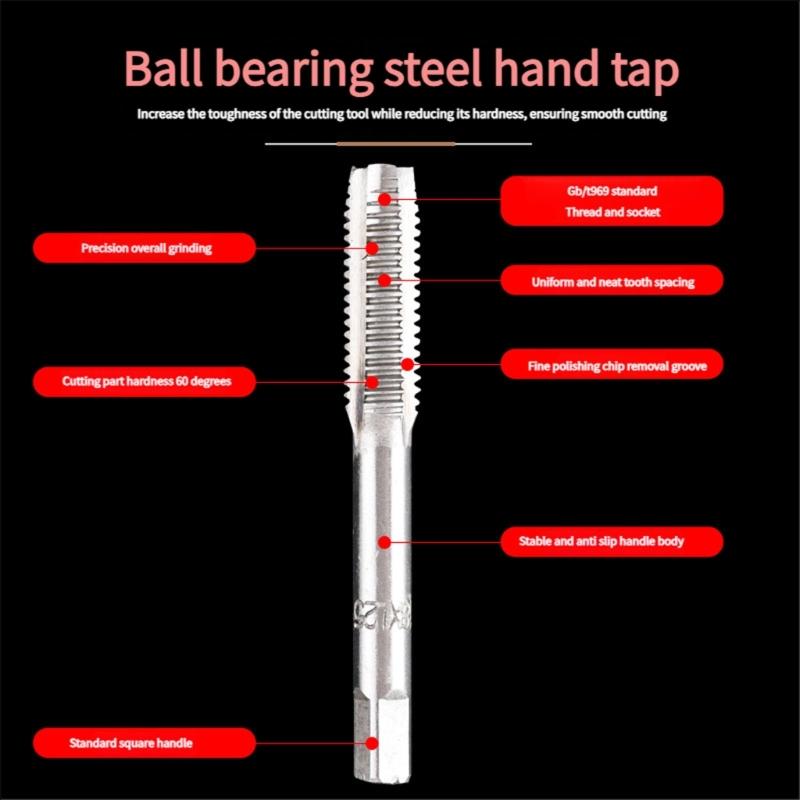 5pc Metalworking Tap Set Highly speed Steel Heat Treated Design Multiple Size 3mm 4mm 5mm 6mm 8mm Durability Construction