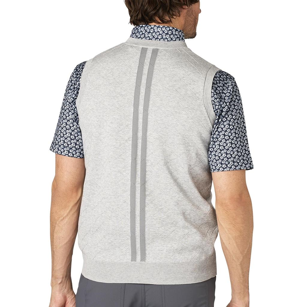 FootJoy Men's Argyle V-Neck Golf Sweater Vest, Gray, Size 2XL (FJ-S25-M11, 34592-XXL)