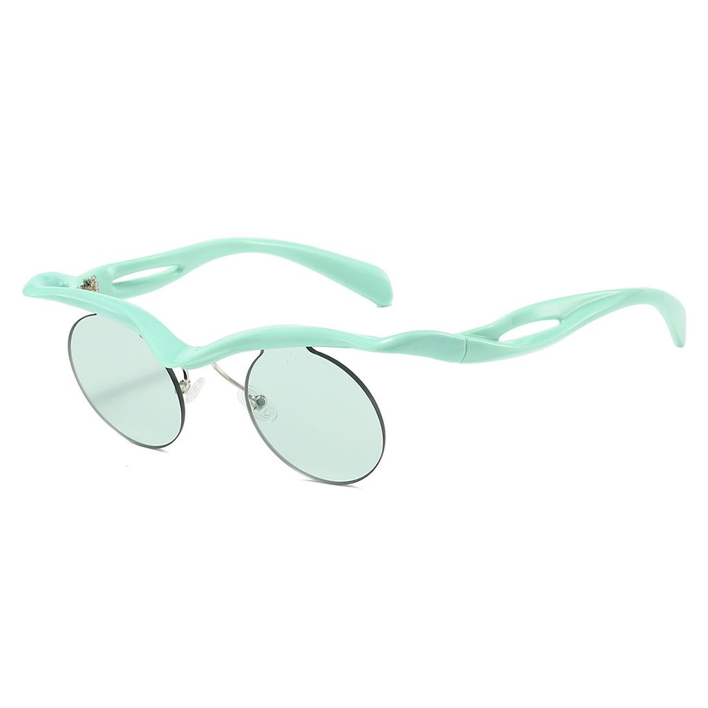 Semi-rimless Round Sunglasses  New Fashion Casual Shades Women Ins Trendy Brand Design Stylish Outdoor Sun Glasses