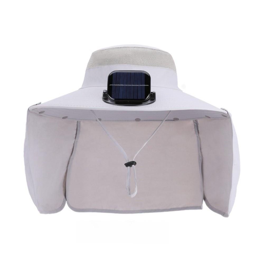 Waterproof Solar Fan Hat UPF50+ Fishing Hat New Wide Brim Hat  Men s Headwear серый