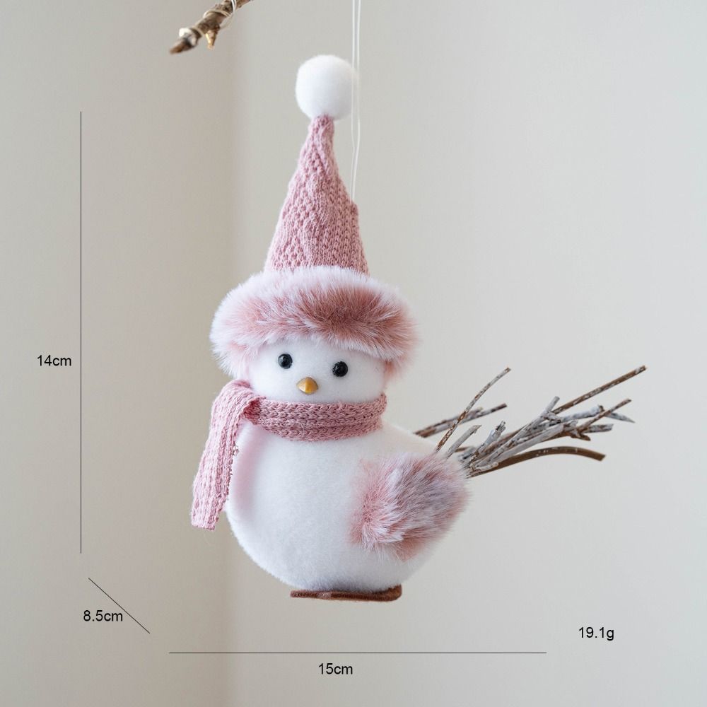 Knitted Hat Scarf Xmas Cute Bird Ornaments Lifelike Handmade Christmas Tree Decor Soft Novelty Winter Bird Pendant Room Decor