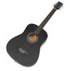 Acoustic Guitar Kit 38 Inch Black Matte Rounded Folk Guitar with Spare Strings Capo Picks Guard Plate Carrying Case