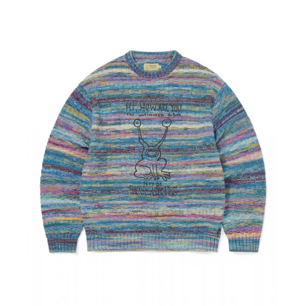 Thisisneverthat Tnt Daniel Johnston Frog Knit Sweater Blue L