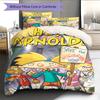 Hey Arnold Pattern Bedding Home Decoration Birthday Gift (1 * duvet cover + 2 * pillowcase, without core)