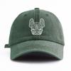 1pc Line Frenchie Print Washed Baseball Cap for Adults,  Minimalist Retro Style Casual Soft Adjustable Dad Hat, Perfect As Gift