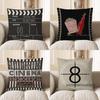 Home Decor Home Sweet Home Family Movie Clapper Pillow Pattern Cushion Cover Suitable for Sofa Bedroom Car Pillow Cover