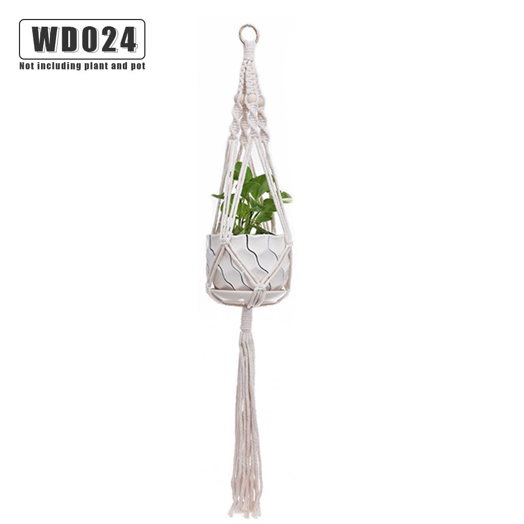 

Подвесная корзина для растений Макраме Подвеска для растений Держатель для цветочного горшка Домашний Садовый Декор