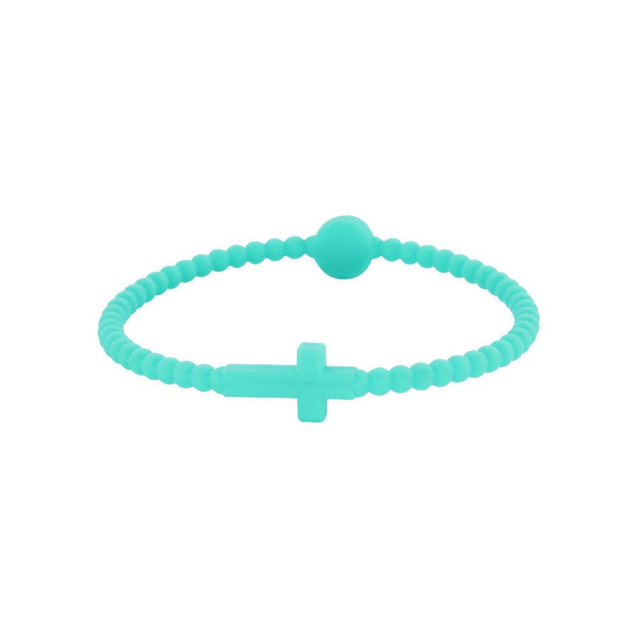 Children's Silicone Cross Thin Macaron Color Wristband Bracelet
