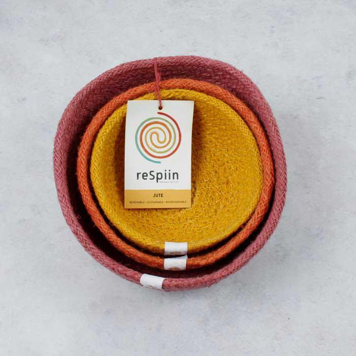 Jute Mini Bowls Set Of Three - Fire