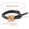 Fashion Rose Design Leather Belt PU Luxury Design Pin Buckle Waistband Versatile Trendy Thin Belt for Women
