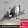 Gunmetal Gray Wall-Mounted Bathroom Shelf - 304 Stainless Steel Vanity Mirror Front Storage Rack