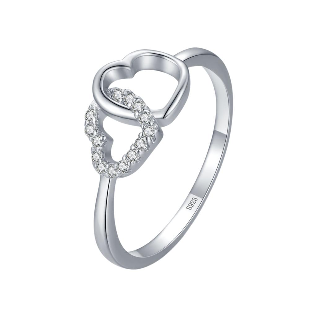 Ada Jewelry Joya De Plata Dainty Hearts Design Zircons Women 925 Sterling Silver Rings for Women