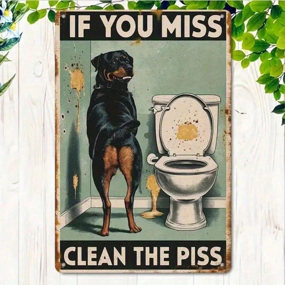 Vintage Metal Poster Wall Art Funny Cleaning Sign Bathroom Decor
