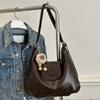 Large Capacity PU Hobo Bag Anti-splash Water Texture Handbag Classic French Underarm Bag  Work