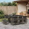 VidaXL 11pcs Garden Dining Set with Grey Cushions Poly Rattan 3211688
