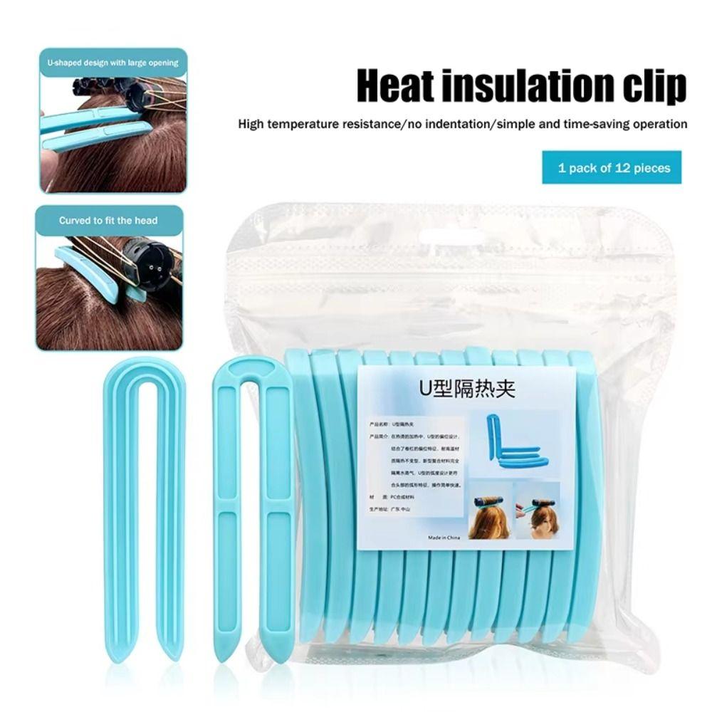 10pcs Durable Hair Perming Clip Anti-Slip Insulation Clip U-shaped Clips Home Hair Styling