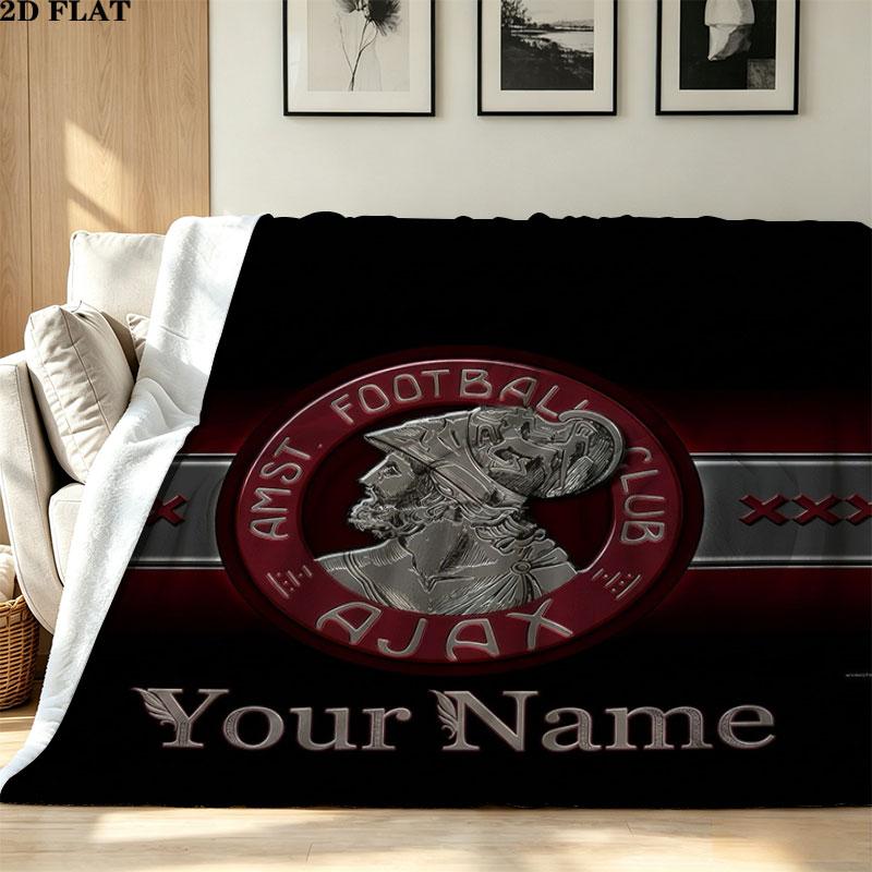 1PC AFC Ajax Custom Name Patterned Flannel Blanket Suitable For All Seasons for Home Decor Warmth and Comfort Gifts Holiday Present