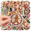50PCS Kawaii Christmas Dessert Gingerbread House Stickers for Scrapbooking Skateboard Phone Case Children's Gift Toy