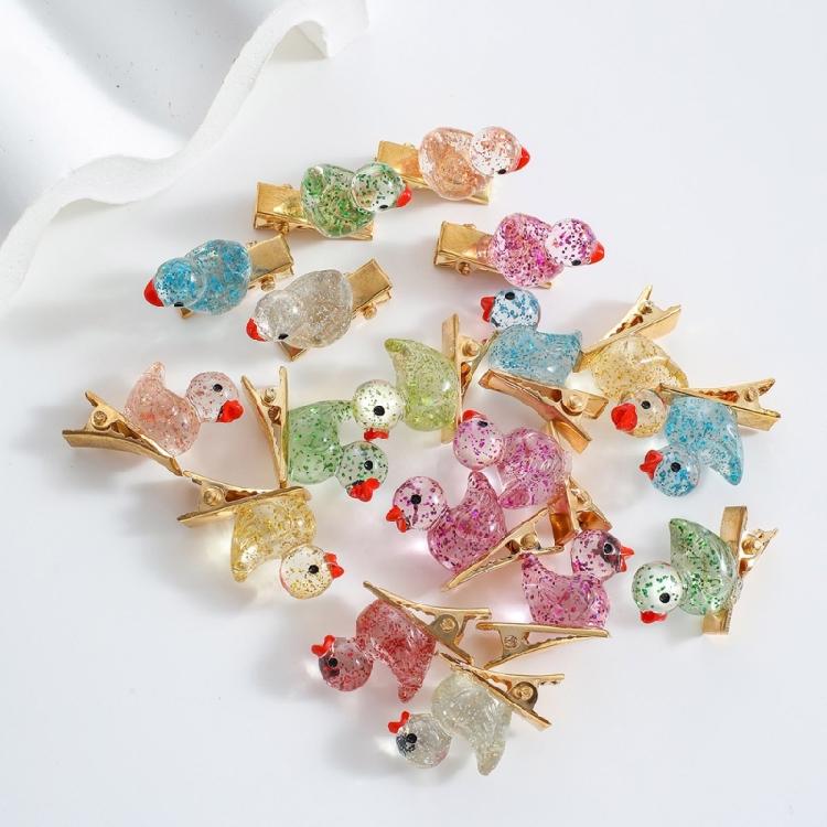10PCS Duckling Hair Clip Colorful Hairpins Safe Resin Hairpin Cartoon Headwear Kids Girls Party School Hair Ornaments