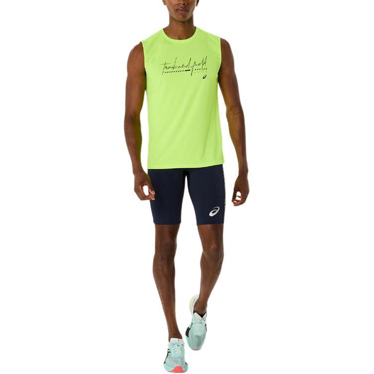 ASICS Tank Tops Men's Yellow Crew Neck Moderate Other 2091A743-751