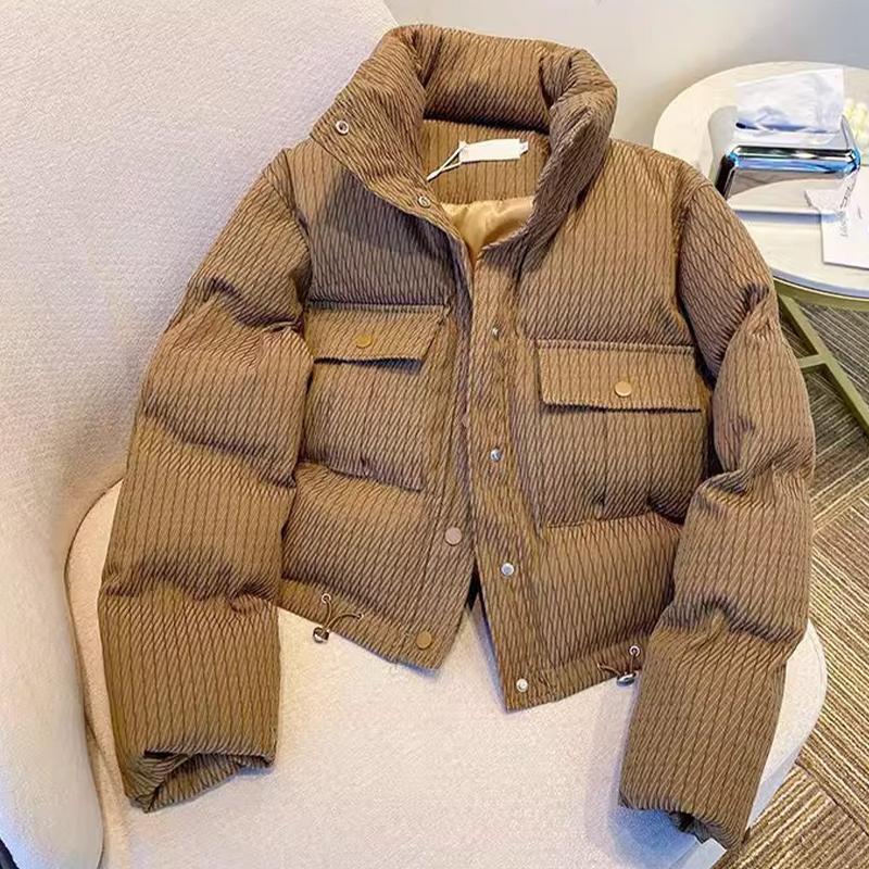 

Модная повседневная куртка женская утолщенная теплая короткая верхняя часть M хаки