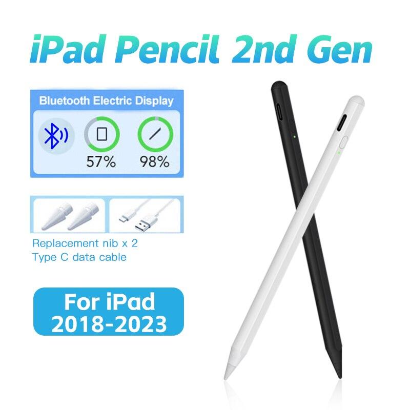 

Стилус для iPad Pencil 2-го поколения с функцией Bluetooth Direct Palm Rejection Smart Screen Drawing Ipad Pro 11 12.9 2018 - 2024 Mini 6 чёрный