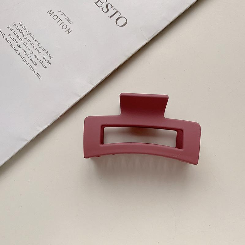 8.7cm Square Rectangle Simple Multi Colors Hair Claw Clips Middle Matte Hair Claw for Woman Girls