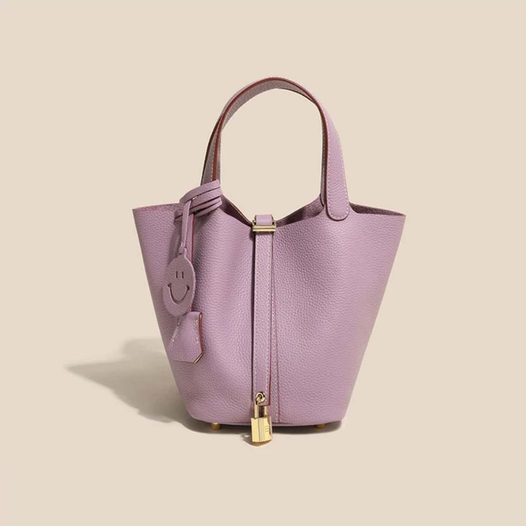2025 Trending Women's Genuine Leather Cowhide Bucket Bag: Versatile, Top Layer Vegetable Tanned Handbag