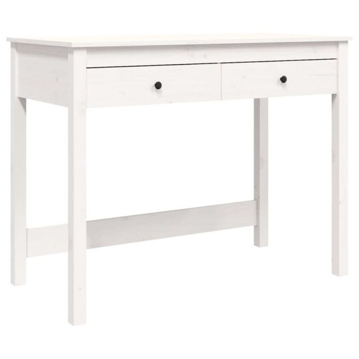 VidaXL Bureau avec tiroirs Blanc 100x50x78 cm Bois massif de pin 824644