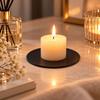 3pcs Iron Material Iron Plate Candle Holder Tabletop Design Decorative Candle Plate  Candles