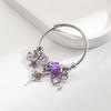 Adjustable Stainless Steel Bracelet Ballet Girl Bow Heart Rhinestone Charms Bangles