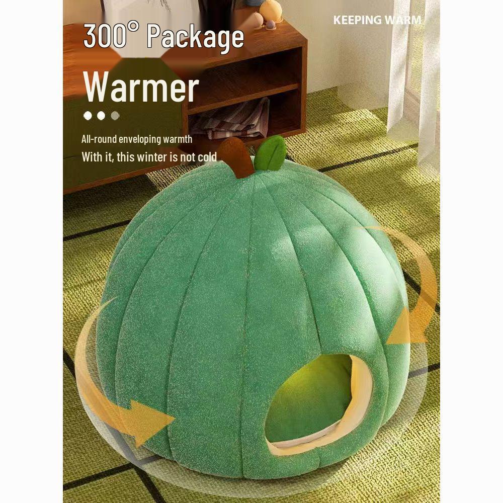 Warm Winter Cat & Small Dog Enclosed Bed - Durable, Insulated, Cold-Resistant Nest