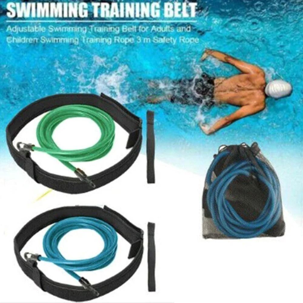 

Elastic Swimming Pool Exerciser Latex Tubes Swim Training Resistance Belt чорний