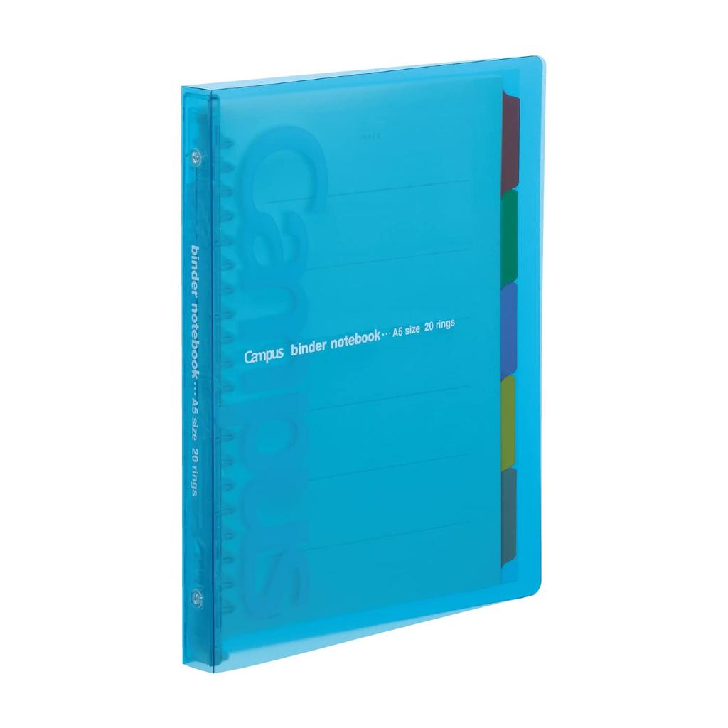 KOKUYO Campus 20 Maximum 65 Loose-Leaf Binder, Slim, A5, Holes, Sheets, Blue, RU-P133NB