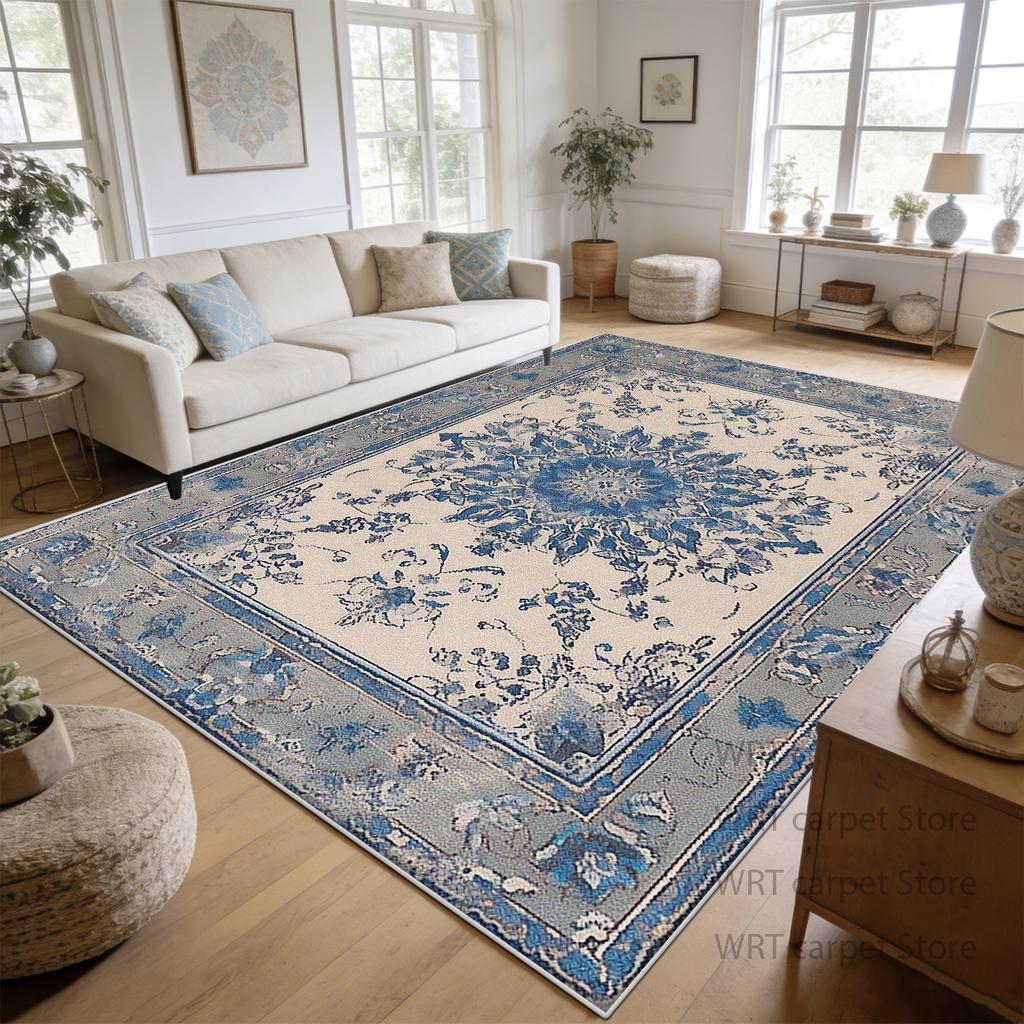 Persian Retro Large Living Room Carpets Cream Color Decoration Non-slip Easy Clean Rug Cloakroom Bedroom 200x300 Floor Mat Sofa