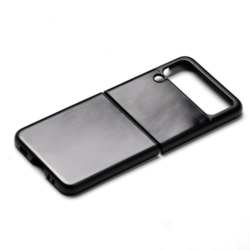 A Matte PC Grooved Leather Case for Samsung Zflip6 Phone, and A Galaxy Zflip5 Protective Case