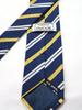 [OnCoM] Men's Business Necktie, Nishijin-ori Weave, Made in Japan, Blue, Yellow, White Stripe, Silk, Birthday Gift, thsu1510-010d-75 (Blade Width