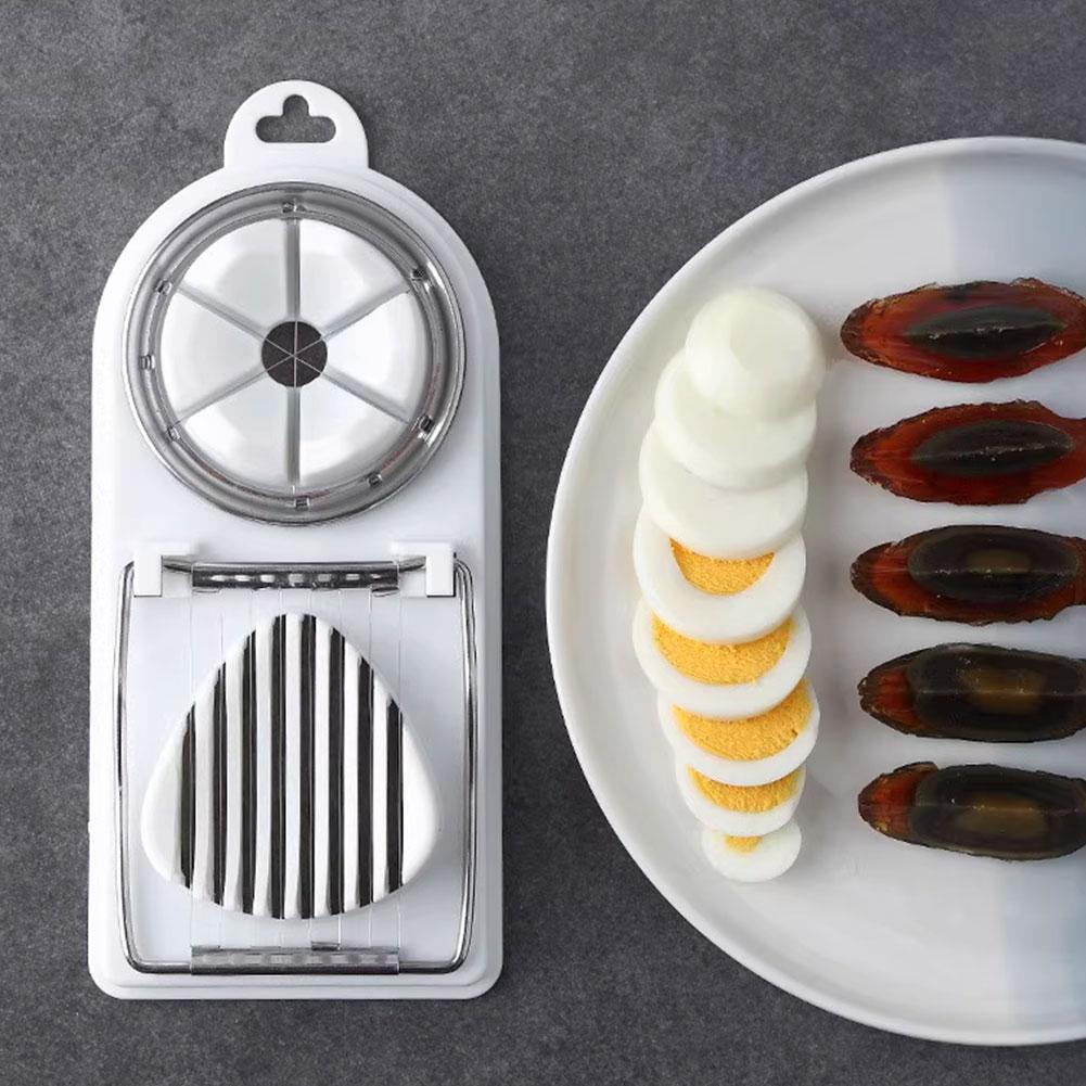 Multifunctional PP Base Egg Cutter 2-in-1 Stainless Steel Wire Pull Egg Cutter for Hanging High-quality Kitchen Accessory Tools
