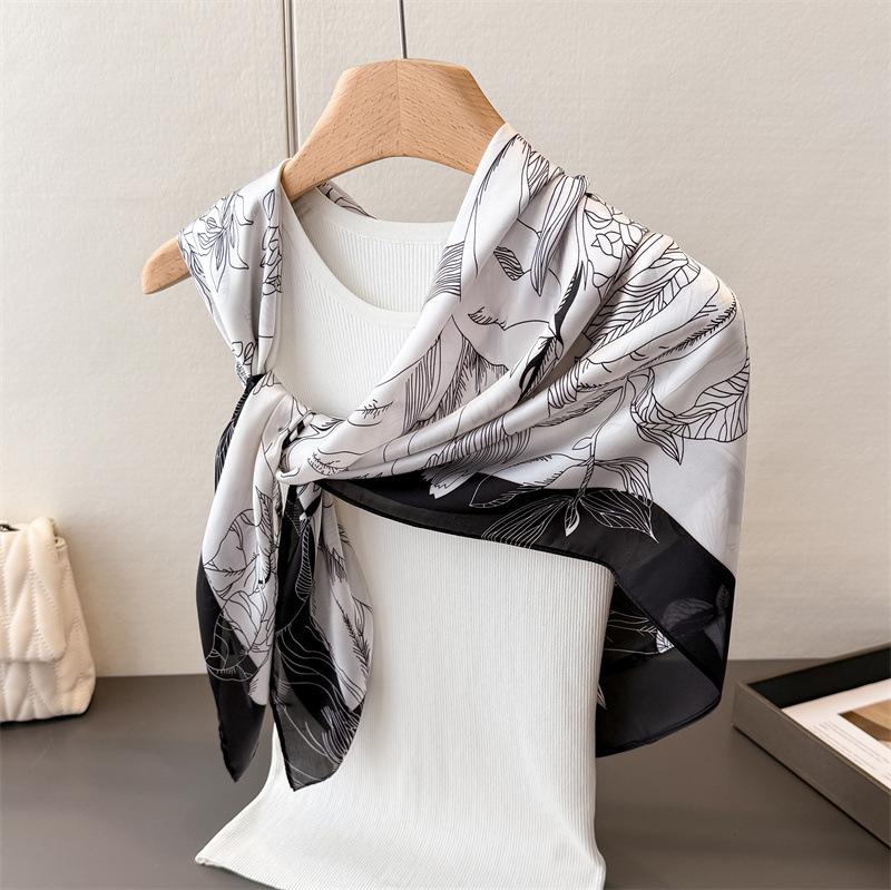 

Художественный эскиз Цветочный Сатин Имитация Шелка Принт Большой Квадратный Шарф Шелковый Шарф Шаль Головной Платок Шарф для Защиты Шеи Декоративный Шарф 90*90cm