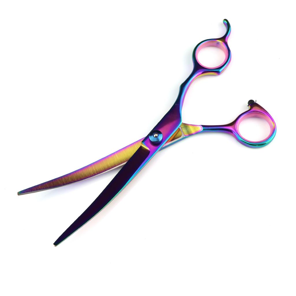 7.0 Inch, Color Electroplating 3 Packs, Pet Beauty Scissors, Straight Scissors, Steel Comb For The Set.